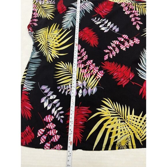 Laqeyko Womens XL Floral Tropical Top Tie Shoulder Bright Colorful Vacation - Picture 8 of 10